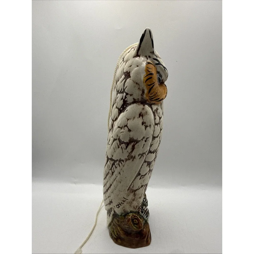 Vintage‎ Owl Ceramic Wind Chime Bell Brown &Cream Owl 9
